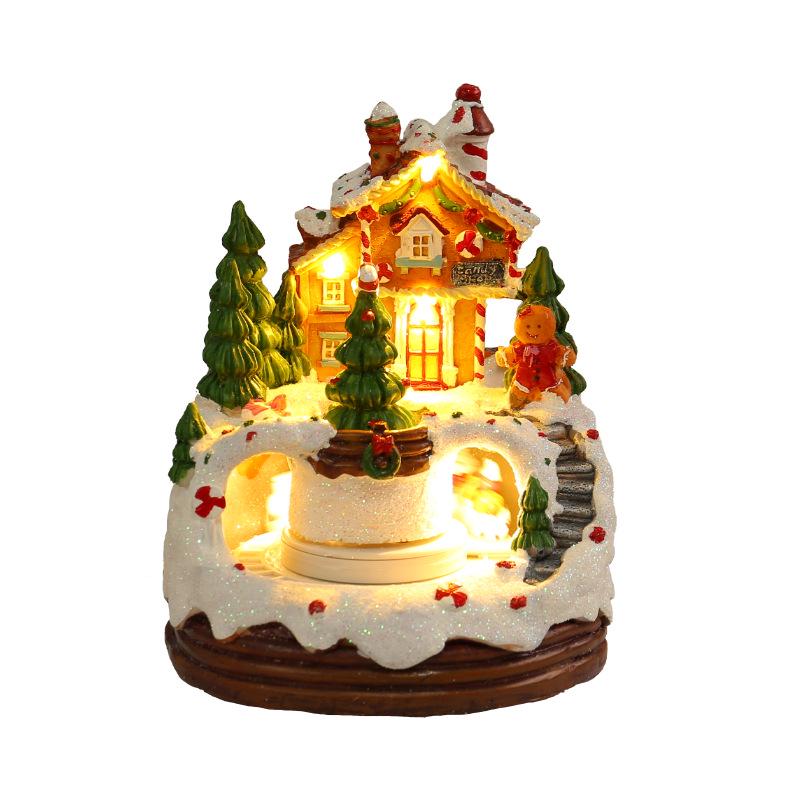 Harbor Love Musical House Night Light Ornament - Eight-Tone Box Cottage Toy for Children's Christmas Gift