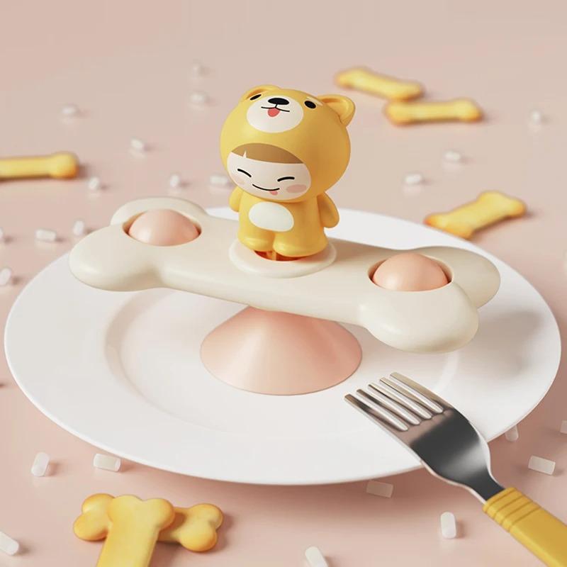 Baby Cartoon Sea Animal Spinners Toy Bath Toys Game for Kids ABS Suction Cup Spinning Top Hand Fidget Gyro Stress Reliever