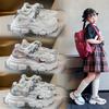 Girls Sports Sandals Mesh Breathable Kids Princess Shoes Sweet Pearls 2025 Summer New Children Running Shoes Thick Soft Sole