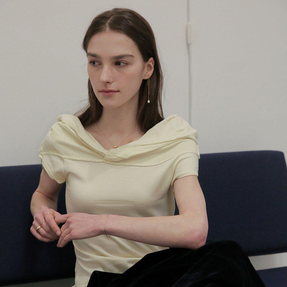 14K Gold-Filled Silver Lovely Heart Necklace 40cm + Tail Chain 5cm