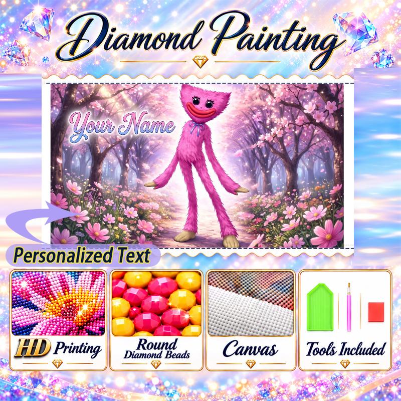 Kissy Missy 5D DIY Diamond Painting Custom Name Text, Full Drill Rhinestone Mosaic Art Home Gift