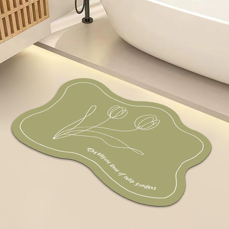 Cremefarbene Wind-Kieselgur-Badezimmerbodenmatte Haushaltstoilettentür Rutschfeste Toilettentür-Bodenmatte Schnell trocknende, saugfähige Matte 40X60cm 15.7X23.6in