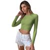 Jarní a podzimní dámská kulatý výstřih s dlouhým rukávem Sexy designová halenka bez zad Slim Fit Pletené Úzké elegantní topy Jednobarevná košile