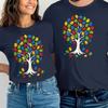 Puzzle Piece Tree Autism Awareness Cotton T Shirt Neurodiversity Puzzle Tee Support Autism  Inclusion Gift for Teachers Parents