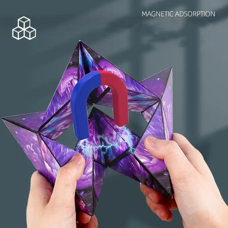 Geometric Magnetic Changeable Magic Cube for Children Anti-Stress 3D Toy Puzzle With Manual Lid Variety Educational Toys