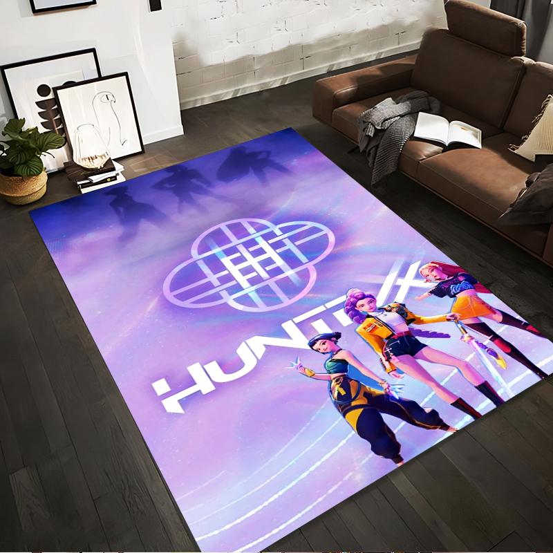 

Stylish Fantasy Carpet with Bold Characters and HUNTIX Logo in Purple-Themed Design Suitable for use as an anti-slip1 for1room and bedroom sofas 40x60cm( 15x23in )