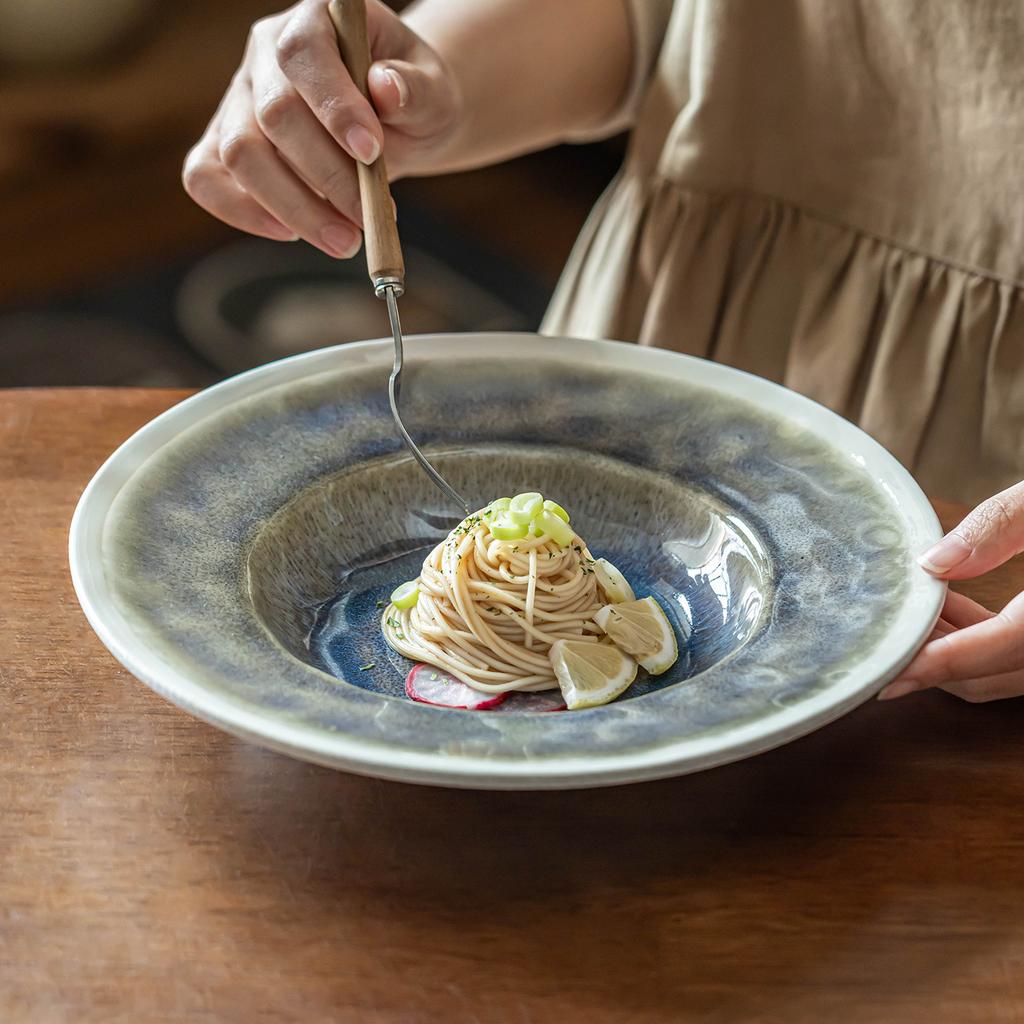 Beautiful Plate Ceramic Straw Hat Plate Household Plate Restaurant Hotel Western Pasta Plate Round Plate