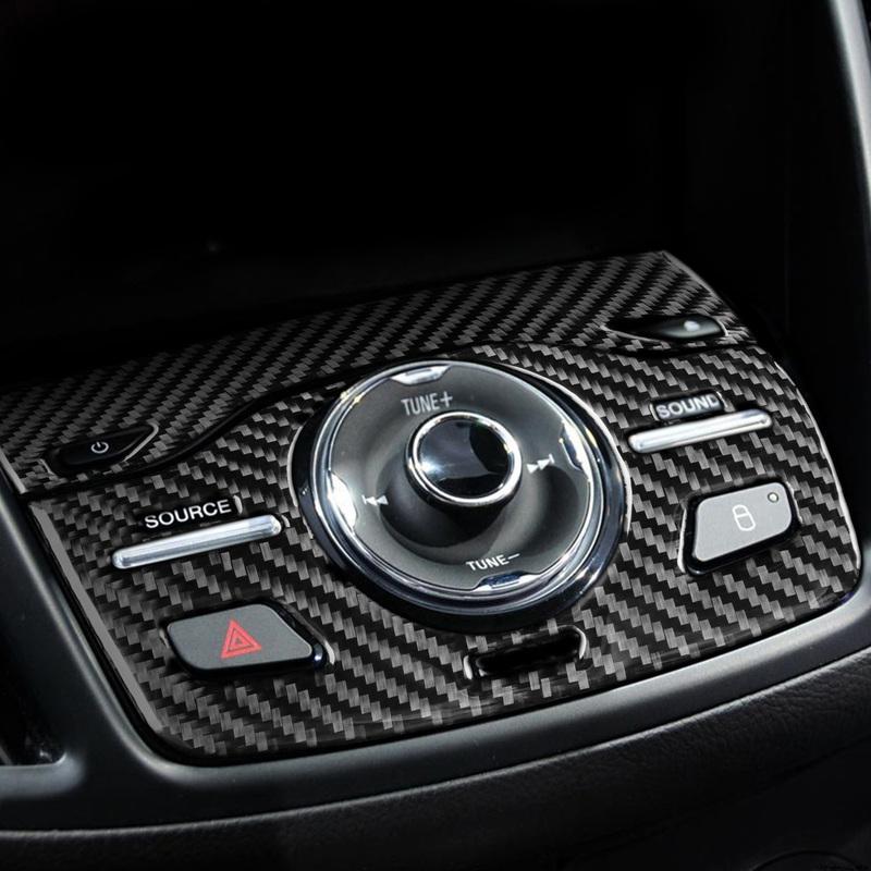 For Ford Escape Kuga 2013 2014 2015 2016 Carbon Fiber Accessories Car Interior CD Radio Control Panel Trim Sticker Decoration