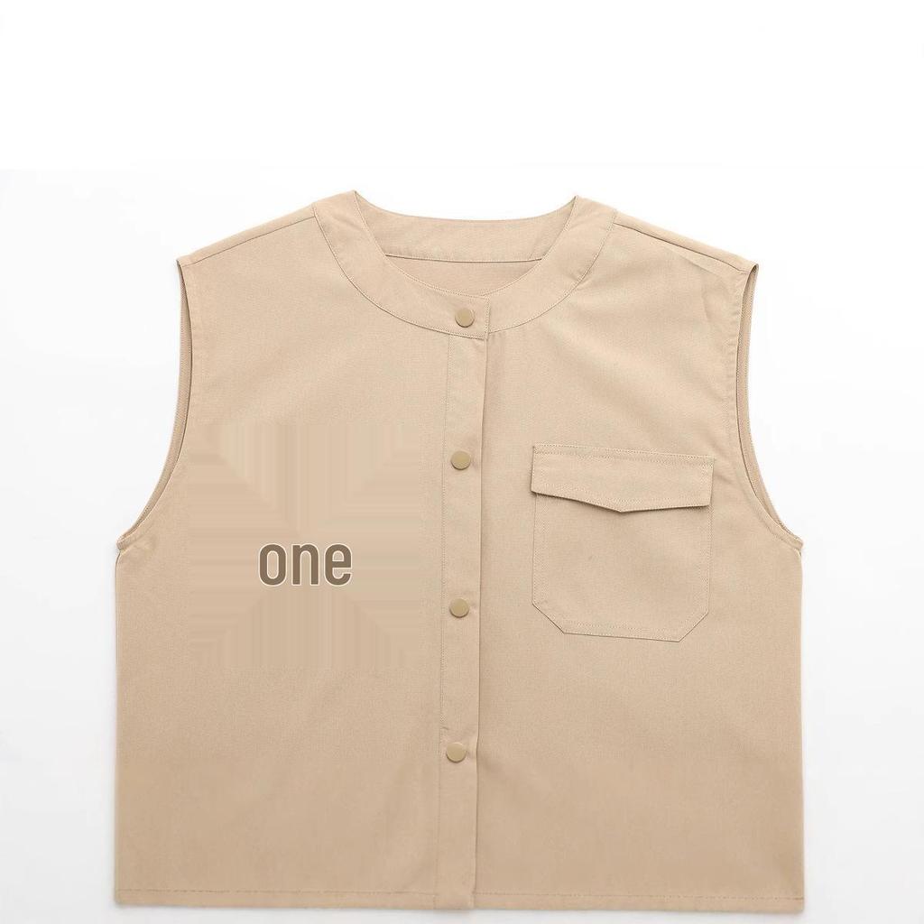 2025 Spring Women's European & American Style Fashion Versatile Elastic Hem Vest