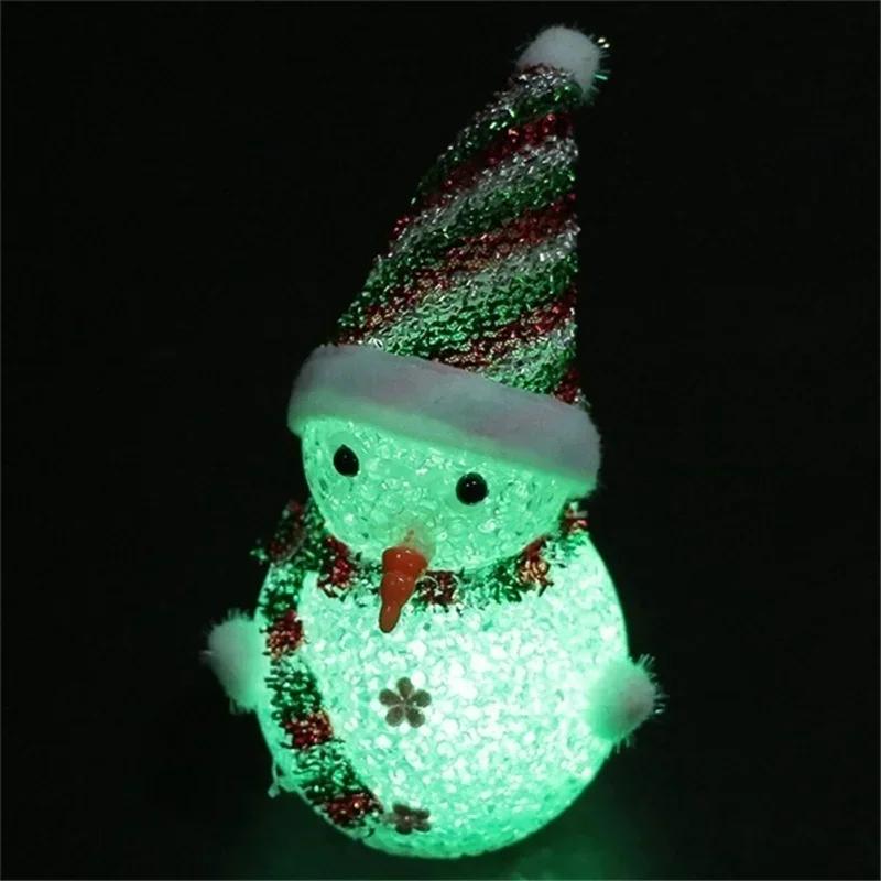 Xmas Creative Women Gifts LED Light Snowman Santa Claus Ornament Christmas Tree Light Hanging Home Party Decor Supplies