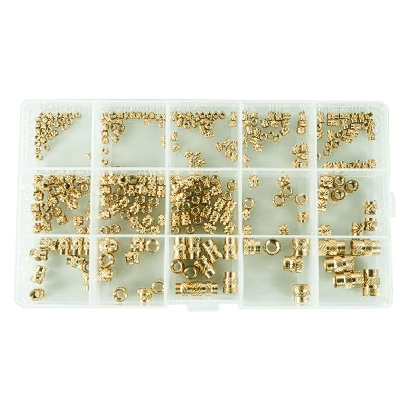 300Pcs 2/2.5/3/4/5/6mm Metric Threaded Inserts Knurled Nuts Inserts for 3D Printing Injections Molding Press Thread Nuts
