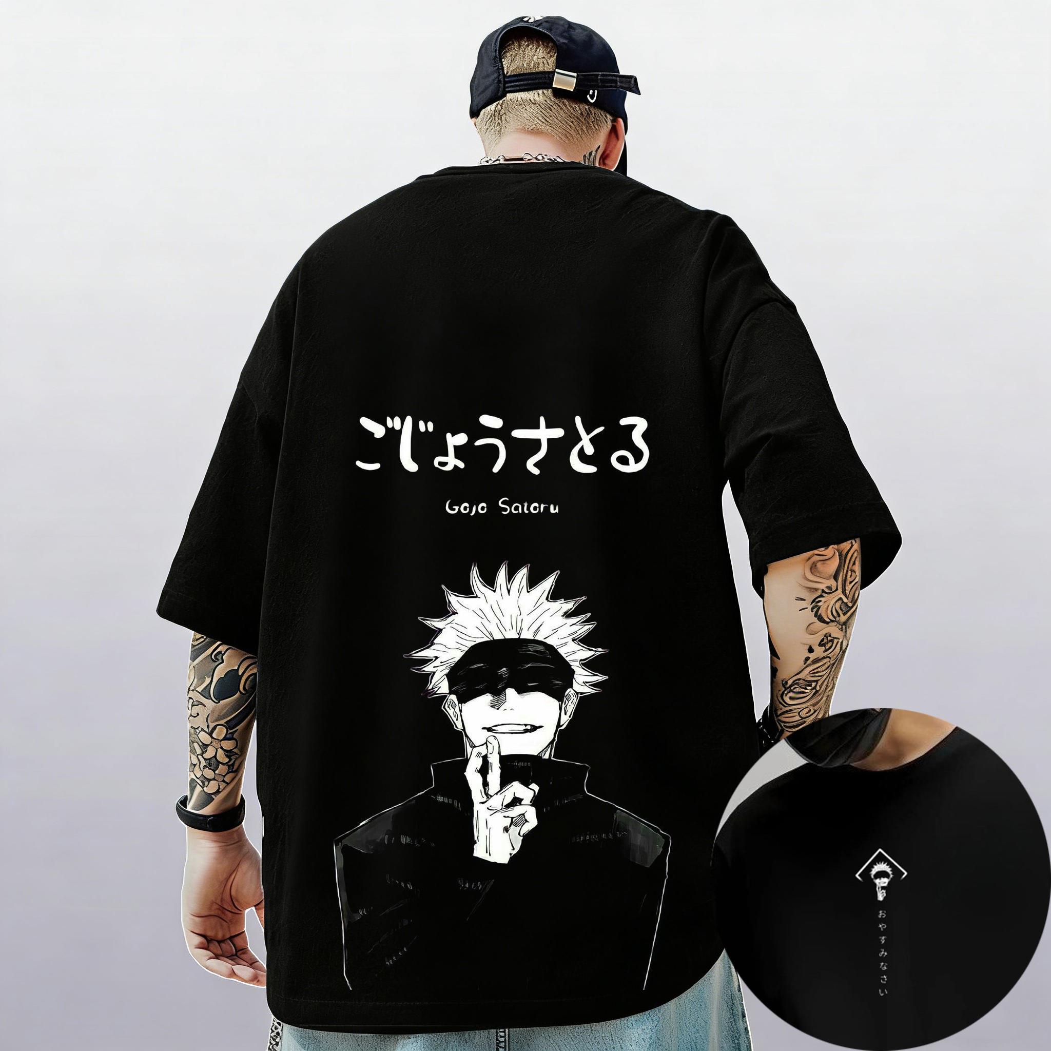 

2026 New Summer Trendy Gojo Satoru Jujutsu Kaisen Print Men s T-shirt Streetwear Cotton Casual Tops Short Sleeved Graphic Tee 5XL різнокольоровий