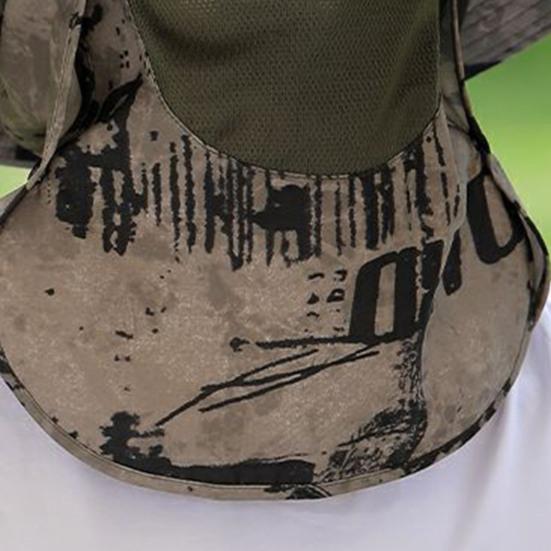 Chapeau de pêcheur pour homme avec large bord en maille creuse, imprimé camouflage, protection anti-UV contre les rayons du soleil, séchage rapide, grande respirabilité, extérieur