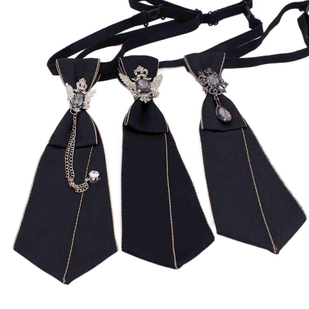 Grid Uniform Neck Ties Rhinestone Children Neckties Women Bow Neckties Tassel Chain Men Neck Ties