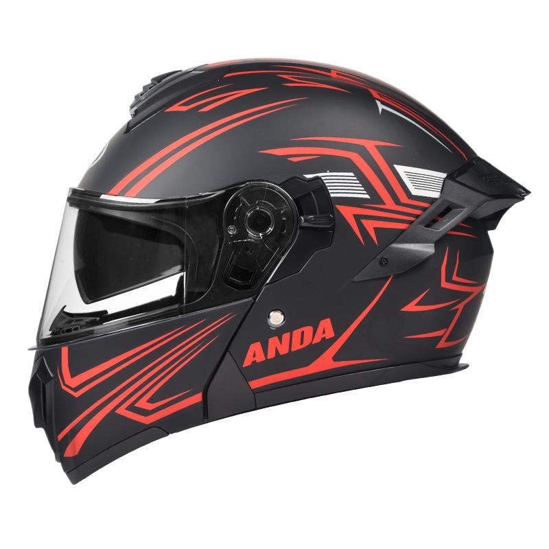 AD Unisex 3C Certified Winter Electric Motorcycle Flip-Up Full Face Helmet