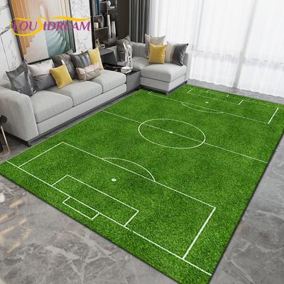 3D Cartoon Colorful Flame Football Area Rug,Carpet Rug for Living Room Bedroom Sofa,Kitchen Bathroom Doormat Non-slip Floor Mat