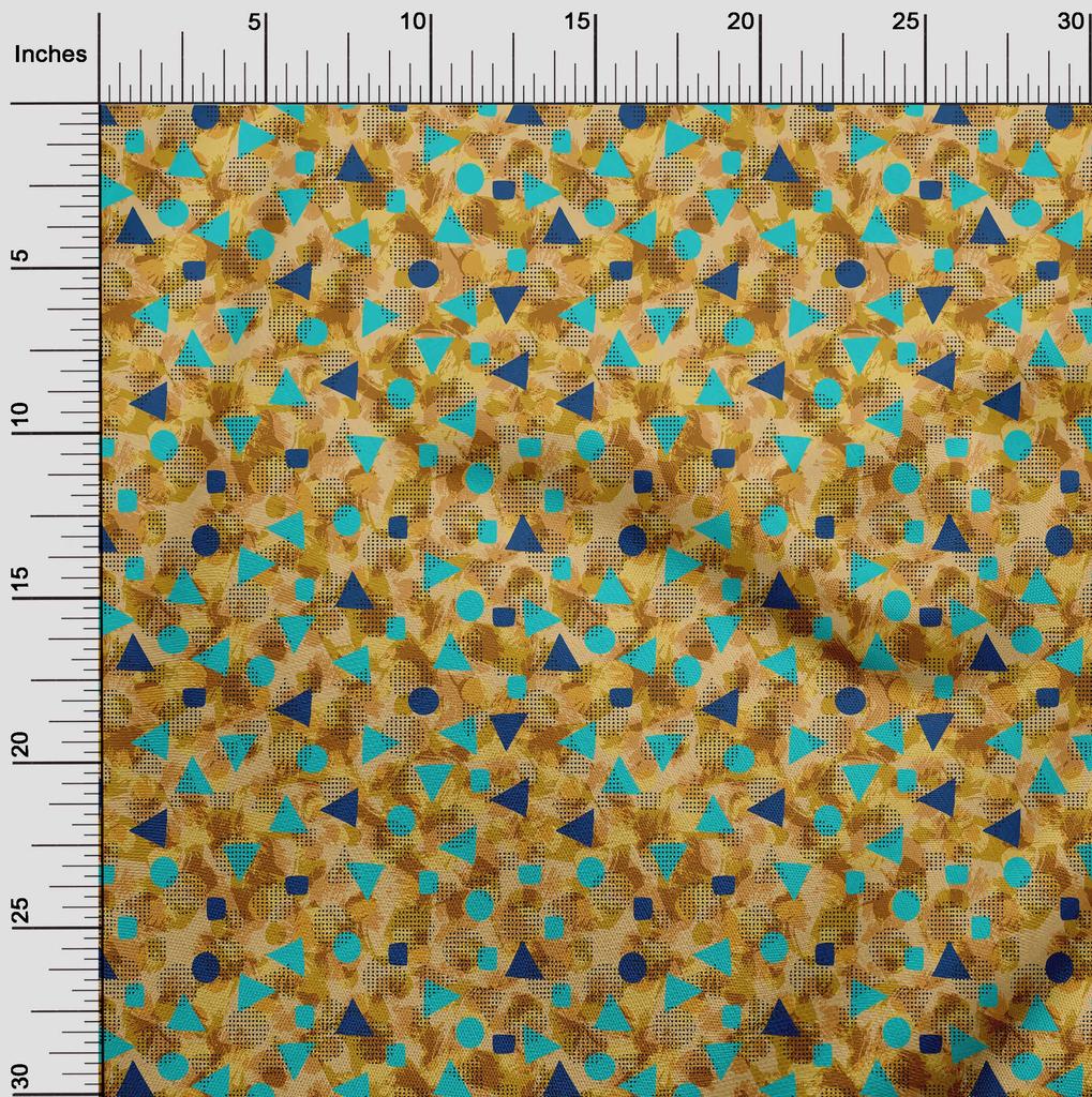 oneOone Cotton Flex Pale Orange Fabric Triangle & Texture Sewing Material Print Fabric By The Yard 40 Inch