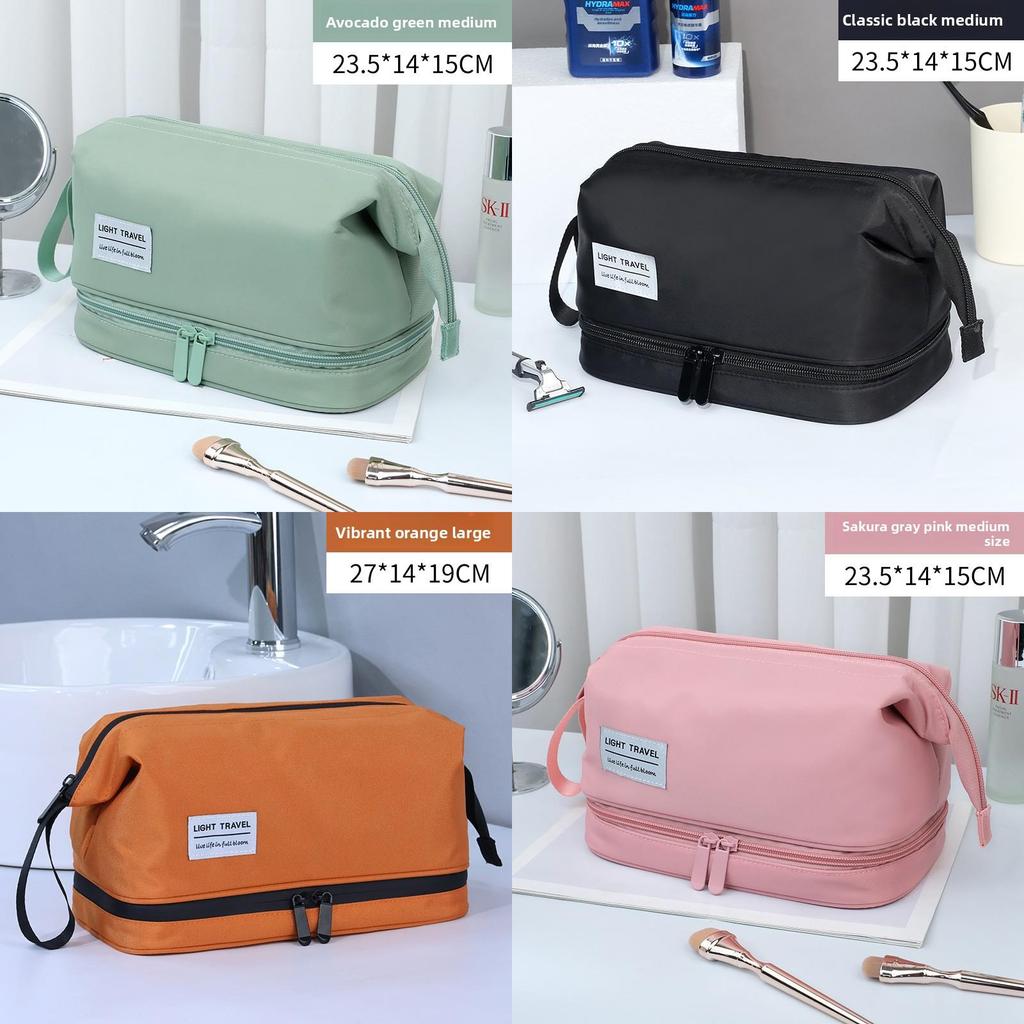 Men Travel Toiletry Bag With Dry Wet Separation And Waterproof Nylon Material For Business Trips