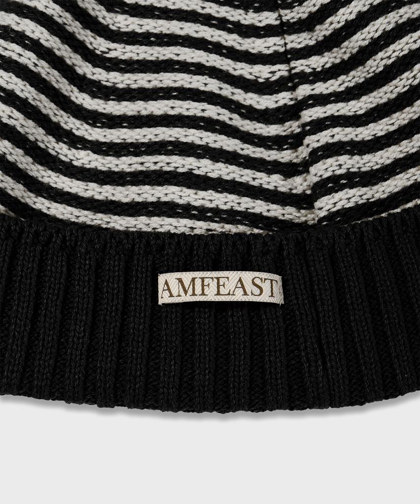 AMFEAST Traveler Striped Beanie Black And Cream