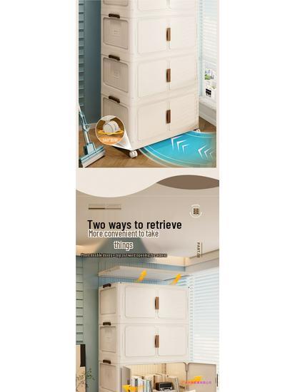 European Style Folding Storage Cabinet for Clothes, Bags, Snacks, and Drinks - No Installation Required