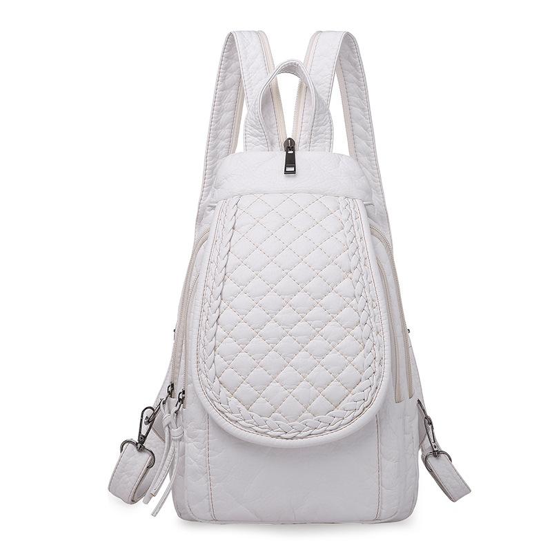 Damen Rucksack Multifunktionale Brusttasche Umhängetasche Gewaschenes Weiches Leder Rucksack