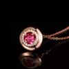 Trendy 0.26-carat Pigeon Blood Red Natural Ruby 18K Gold Diamond Inlaid Certified Pendant Necklace for Wedding Engagement Gift