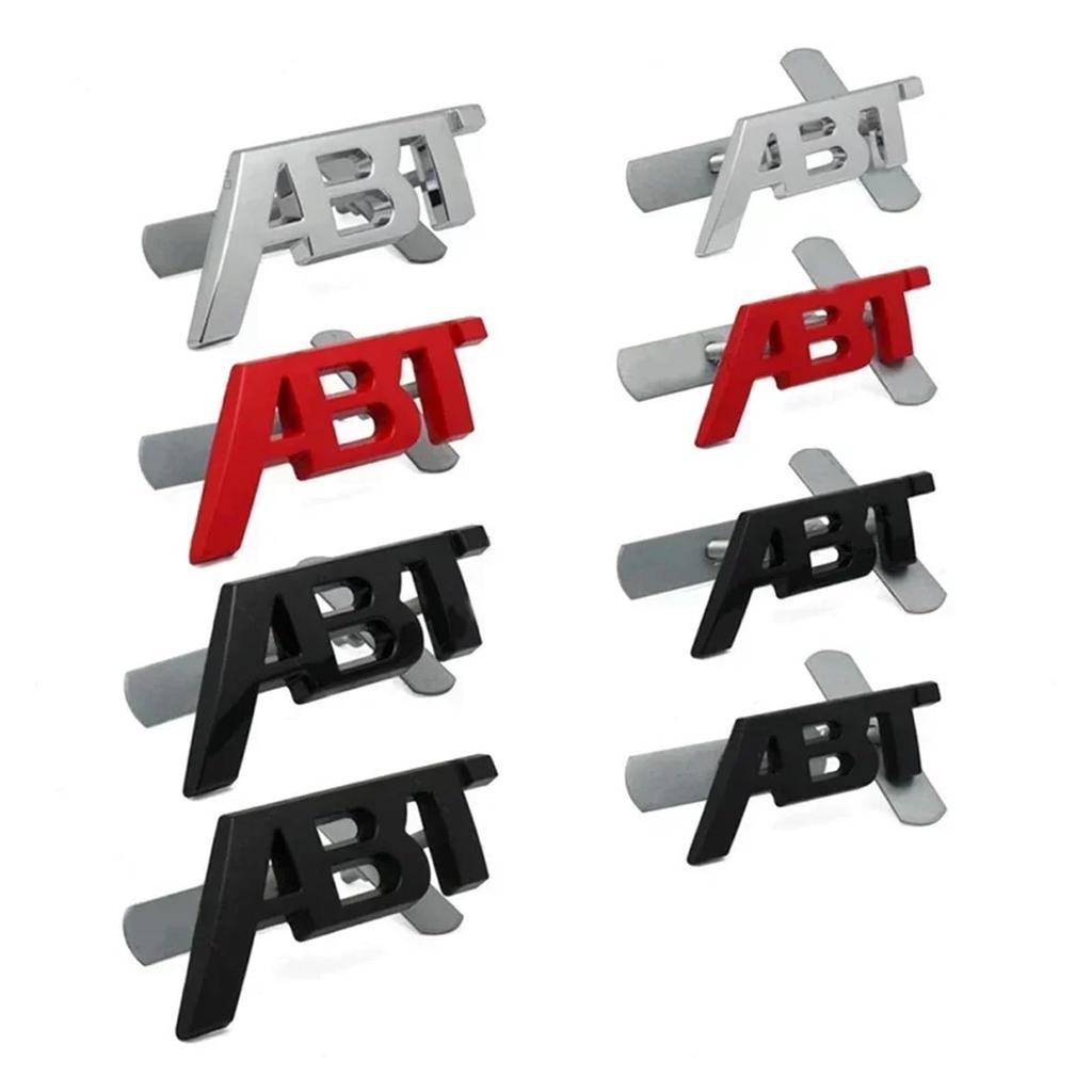 3D kovové písmeno loga ABT Nálepka odznaku na přední mřížku auta(Gril