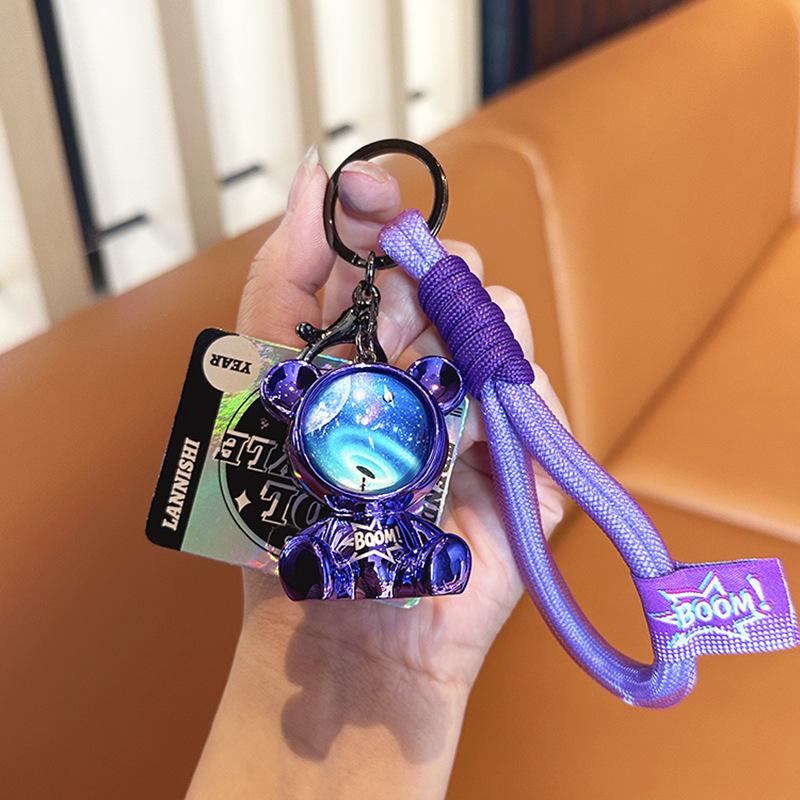 

Travel To The Stars Bear Keychain Creative Men S Car Key Chain Pendant Couple Fashion Bag Pendant