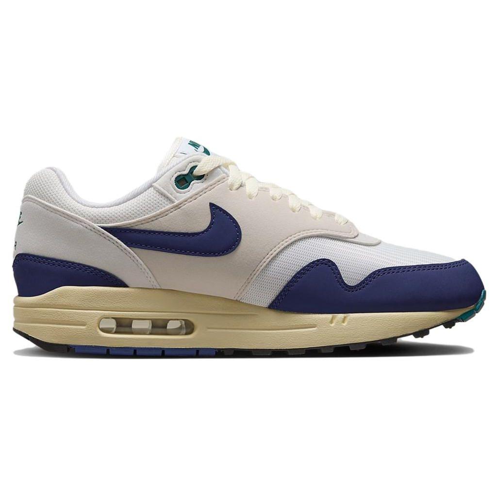Nike Air Max 1 Athletic Department - Půlnoční námořnická Unisex tenisky Bílá Plachetnicová Světle-ořechově-hnědá FQ8048-133