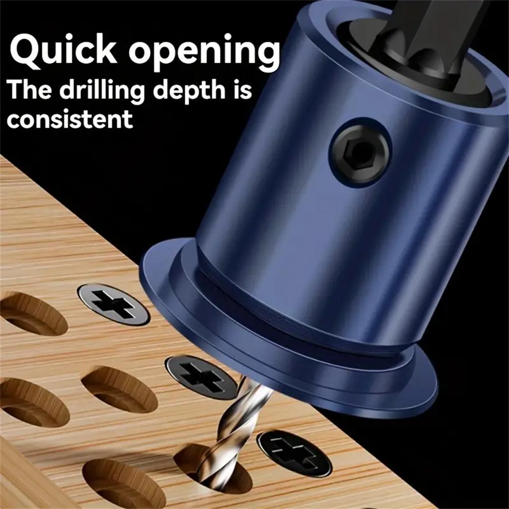 6.35mm 1/4 Inch Shank Countersink Drill Bit Woodworking Counterbore Hole Drill Bit Adjustable Depth Stop Limit Hex Shank Drill