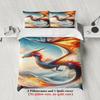3pcs Dragon Bedding Sets 3D Printed Fantasy Dragon Easy Care Durable Duvet Cover Sets With Pillowcases No Filling