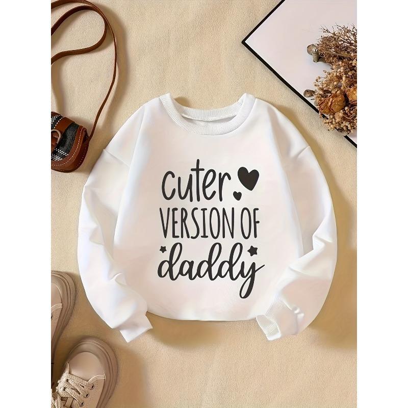 Kids Sweatshirt Trendy Letter Print Casual Crew Neck Sweatshirt - Perfect for Everyday, Parties & Holidays