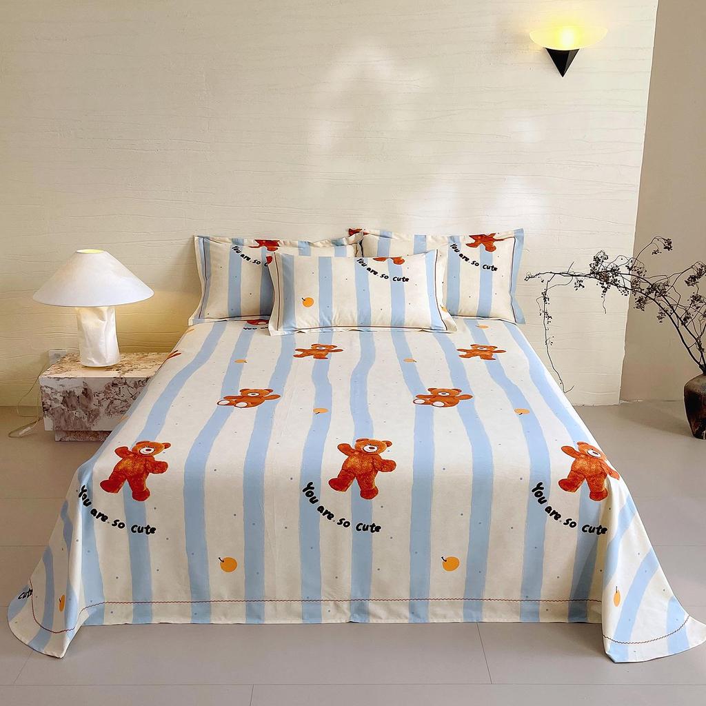 Premium 100% Long-Staple A-Grade Pure Cotton Satin Bed Sheet for Dorms