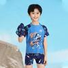 Boys' Dinosaur Two-Piece Swimsuit with Swim Cap for Infants and Toddlers