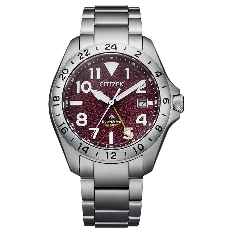 

CITIZEN PROMASTER series 200 meters waterproof battery reminder light Quartz Steel Strap 38.6mm men s watch red dial BJ7150-50W синій