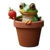 Garden Frog Ornament Resin Weatherproof Frog Figurine Cartoon Frog Statue Planter Decoration Frog Statue for Flower Pot Outdoor Decoration