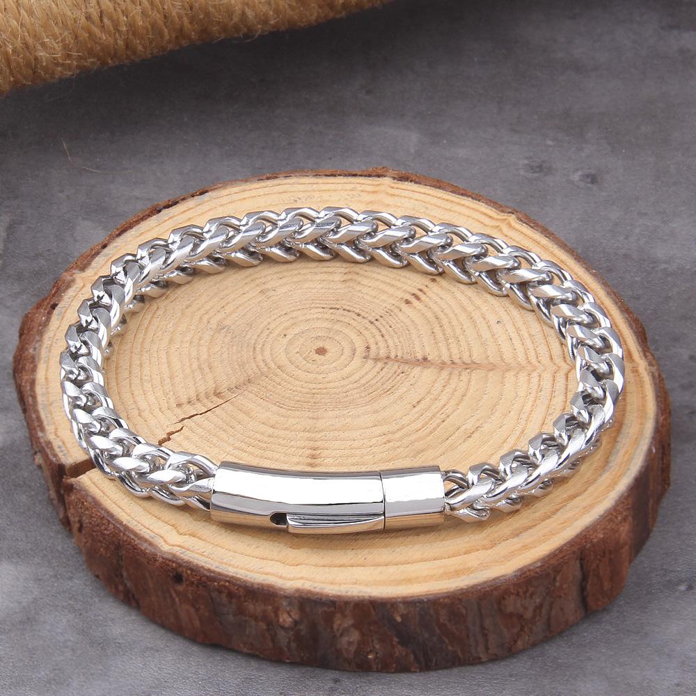 Vikings Jewelry Personalized Pattern Chain Bracelet Men's Thick Section Boy Hip-hop Street Hipster Fashion Jewelry with Wood Box
