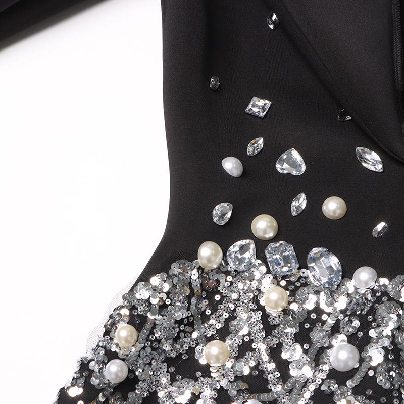 2025 Summer Socialite Style Rhinestone Waist-Slimming Outerwear for Women