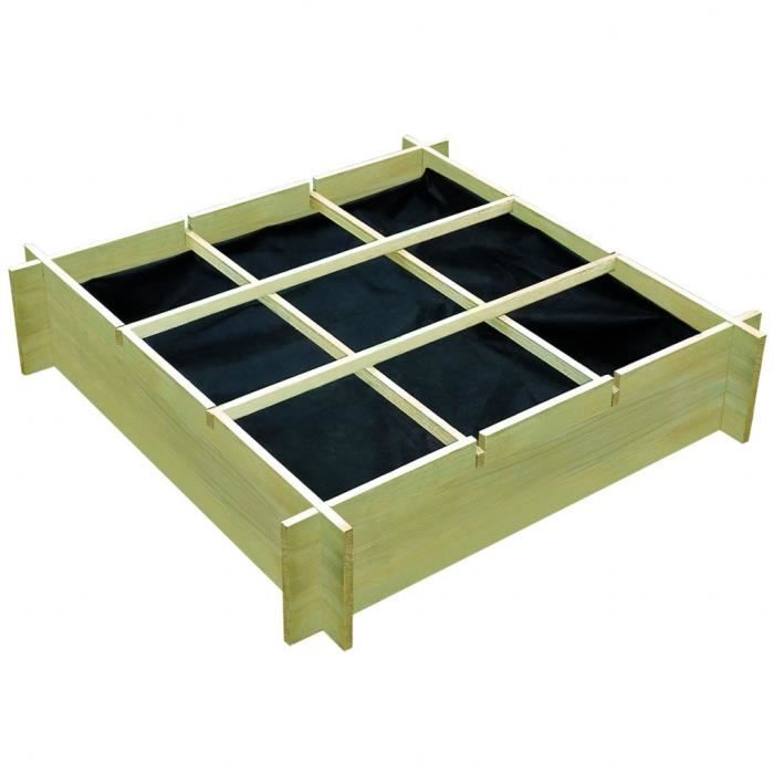 VidaXL Lit surélevé 90 x 90 x 20 cm Bois imprégné