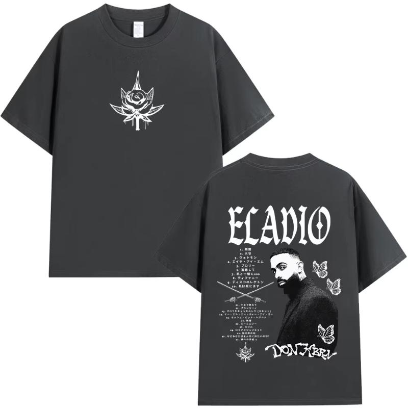 Eladio Carrion Don Kbrn 2025 Album Merch Tshirts Unisex Unisex Clothing Fashion Hip Hop T Shirts Casual Cotton Short Sleeve Tshirt