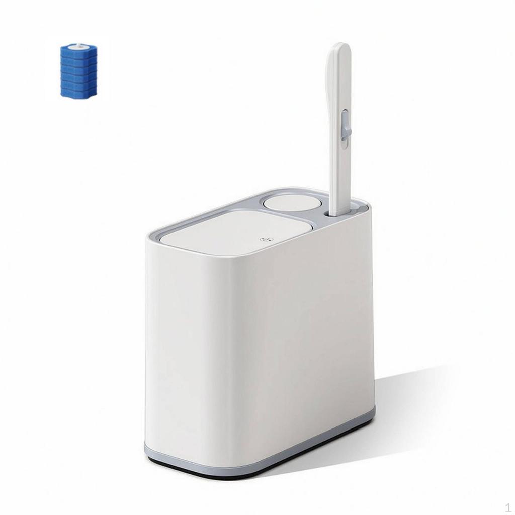 Trash Can with Lid and Brush Bin Toilet Compact for Restroom Tg5620 6 Heads