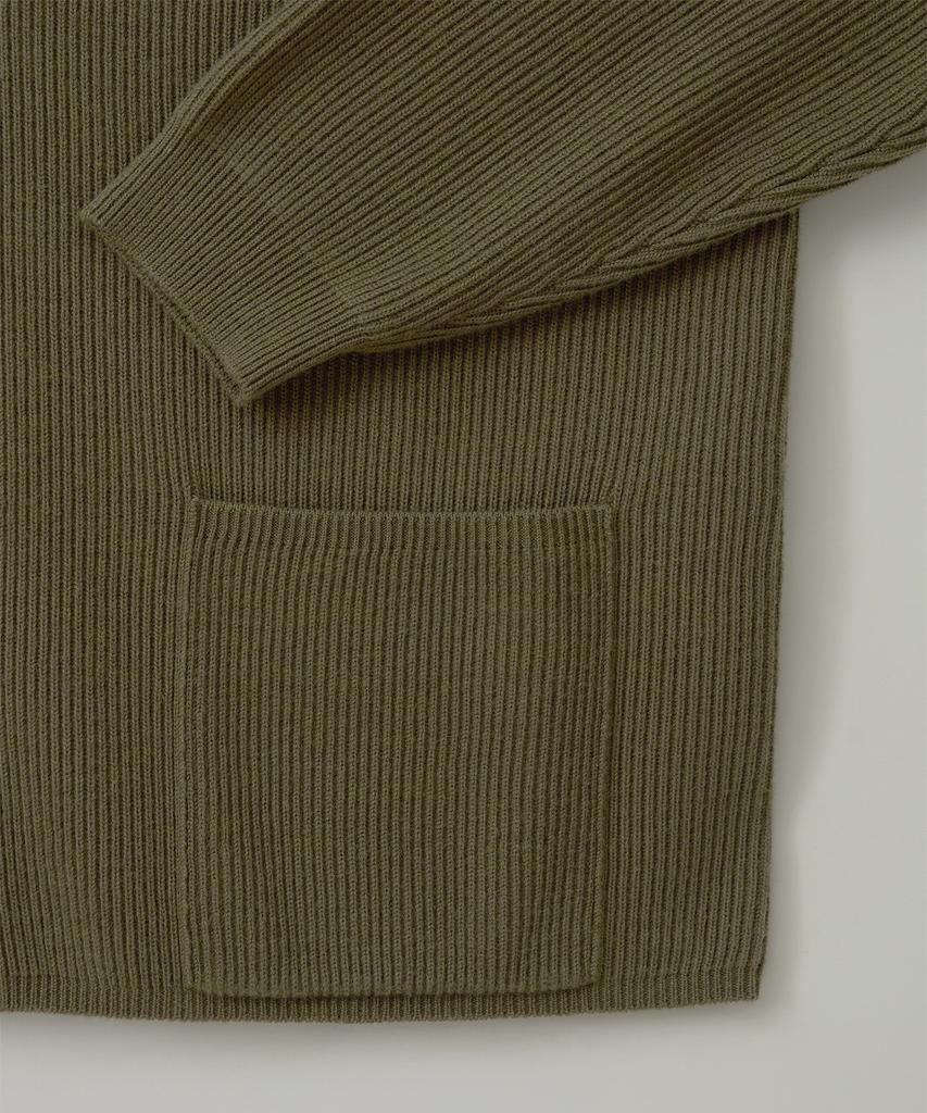 Another Office Doubleface V-Neck Cardigan (Moss Khaki)