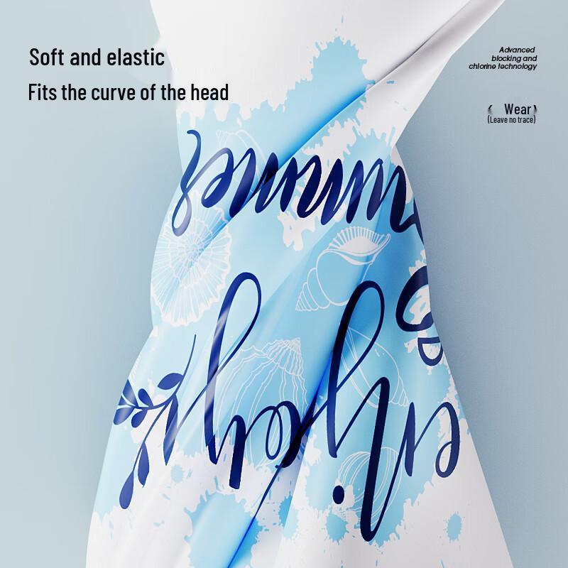 LI-NING Unisex Printed Silicone Long Hair Swim Cap