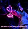 Automotive Triangle Rear Window LED Illuminated Heart-shaped Atmosphere Neon Light Remote Auto Interior Decoration USB Wiring