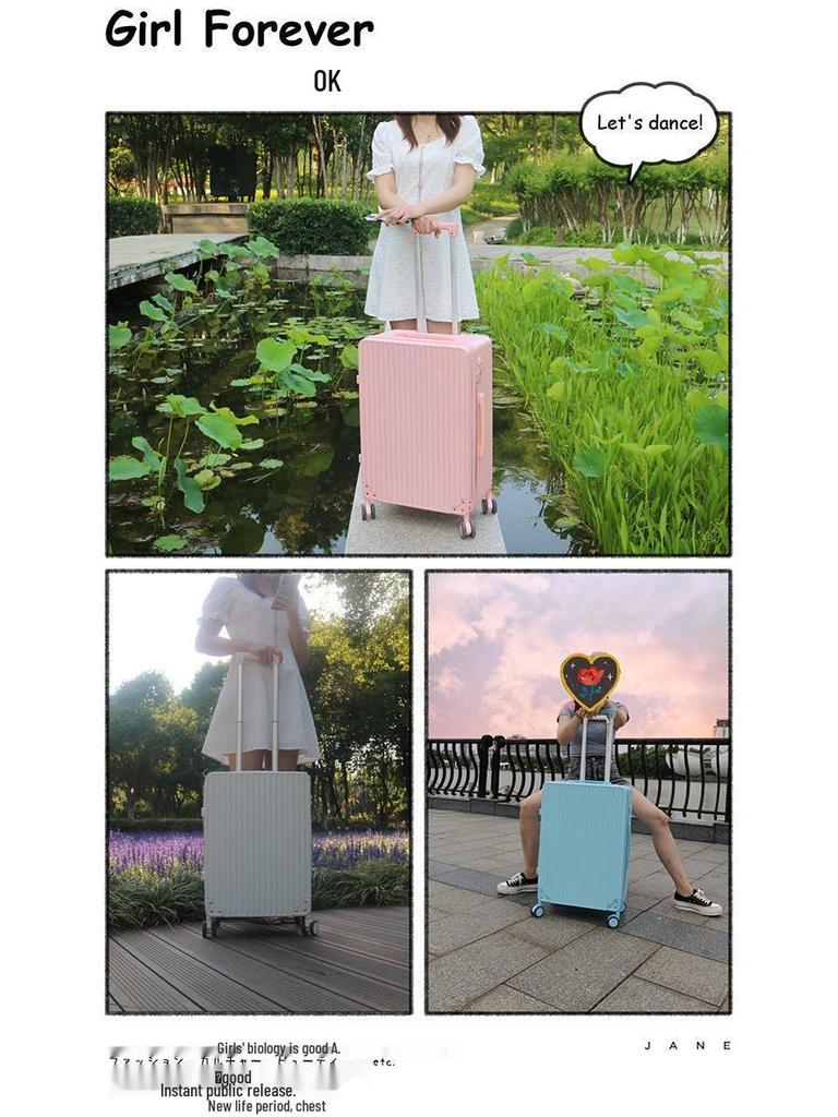 Women's 24-Inch Large Capacity Trolley Suitcase with Combination Lock; 20-Inch Option Available