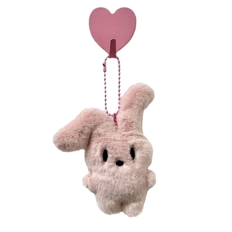Cute Plush Rabbit Keychain Fashion Bag Ornaments Backpack Decor Car Keys Holder