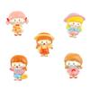 Cartoon Girl Resin Stickers for DIY Keychains, Phone Cases & Crocs