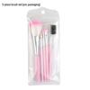 5-Piece Pink & Black Makeup Brush Set: Eyeshadow, Lip, Blush, Eyelash Brushes