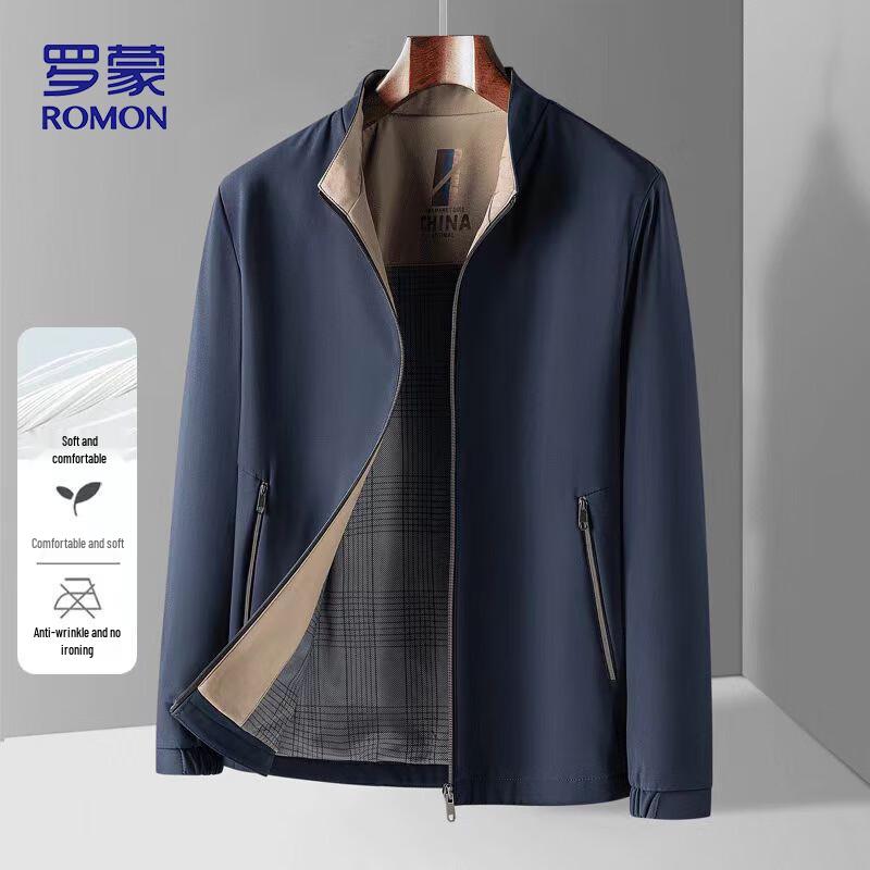 

Luomeng Men s Autumn Business Casual Stand Collar Jacket H9K 3XL