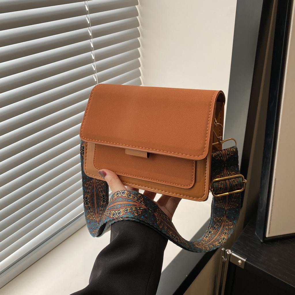 Dámská kabelka přes rameno z PU, odolná proti opotřebení, crossbody kabelka, barevný kontrast, klopa, ležérní, dámská, dojíždějící, dámská móda